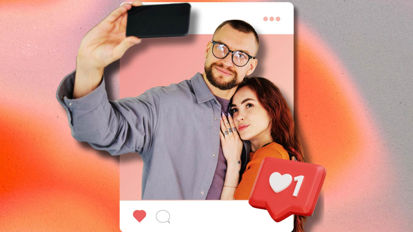 Couple taking a selfie for social media 