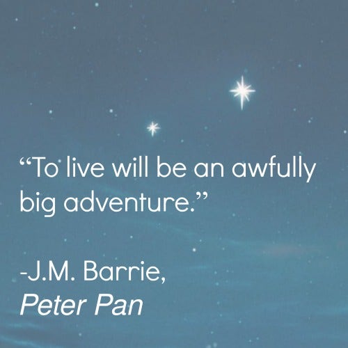 Peter Pan inspirational quote