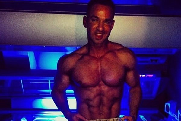 Mike the Situation Sorrentino shirtless in his family tanning salon in New Jersey shore