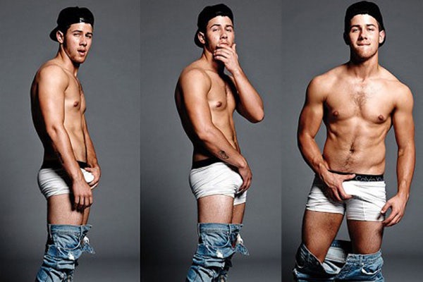 Nick Jonas shirtless naked grabbing crotch losing virginity first time sex flaunt magazine