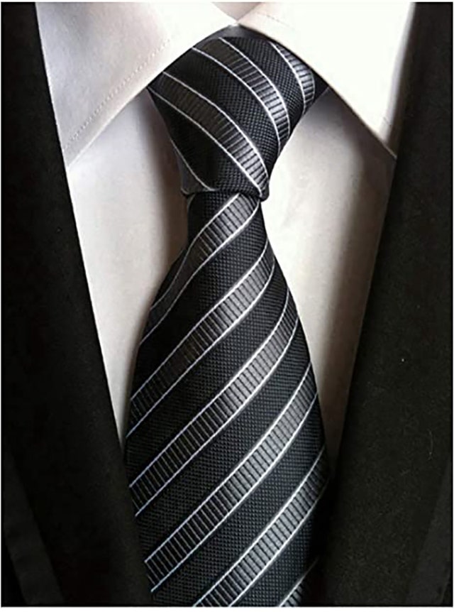 Secdtie Classic Stripe Jacquard Woven Silk Tie