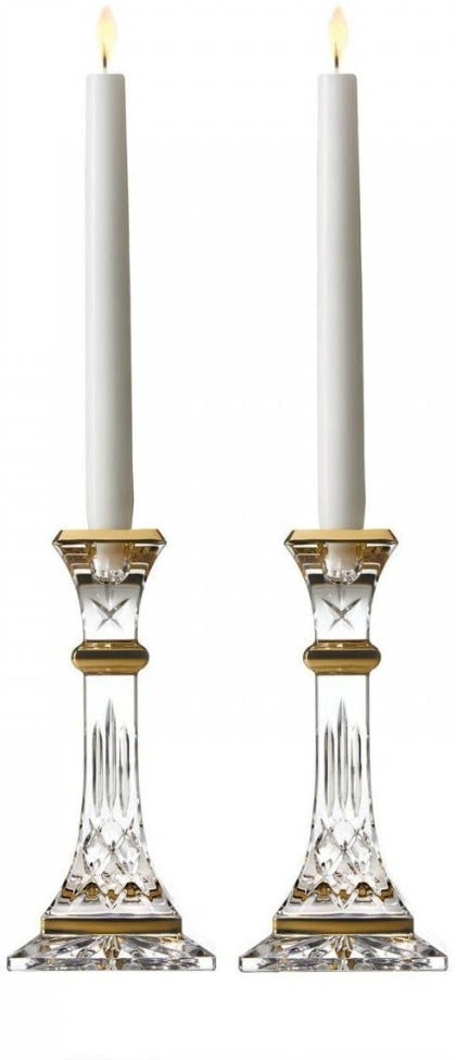 Waterford Lismore Gold 8&amp;quot; Candlestick Pair