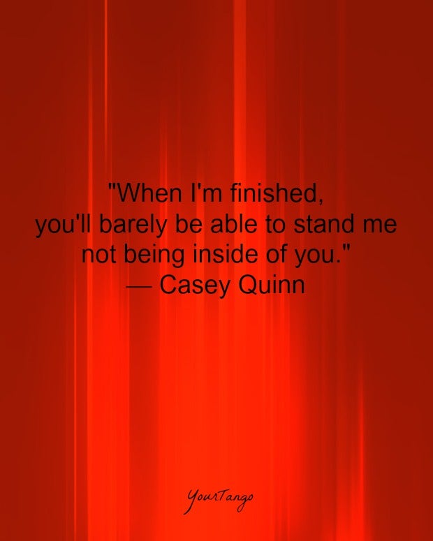 &amp;quot;When I&#039;m finished, you&#039;ll barely be able to stand me not being inside of you.&amp;quot; — Casey Quinn