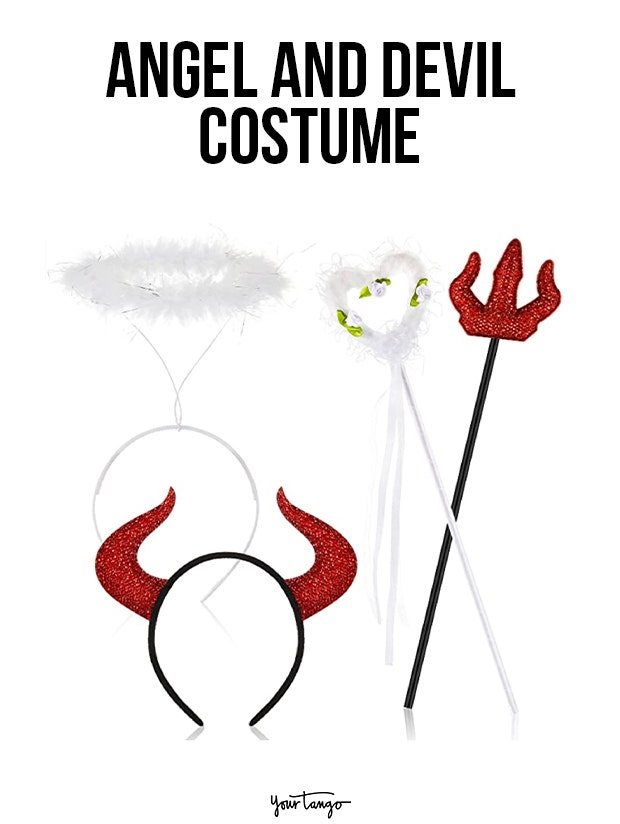 gay couple halloween costumes Angel and Devil