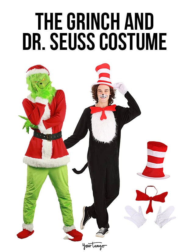 gay couple halloween costumes The Grinch and Dr. Seuss