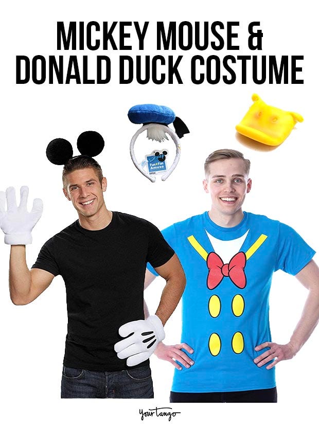 gay couple halloween costumes mickey mouse and donald duck