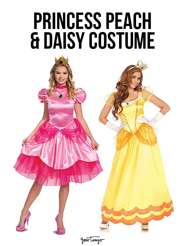gay couple halloween costumes Princess Peach and Princess Daisy