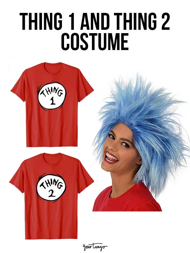gay couple halloween costumes Thing 1 and Thing 2