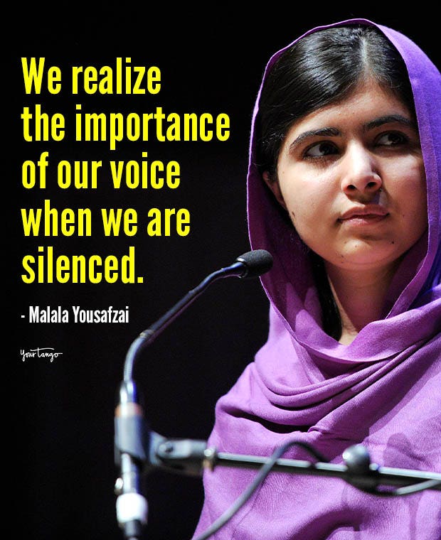 we realize the importance of our voice when we are silence malala yousafzai quotes