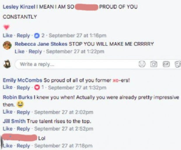 middle school bully&#039;s comment on Facebook