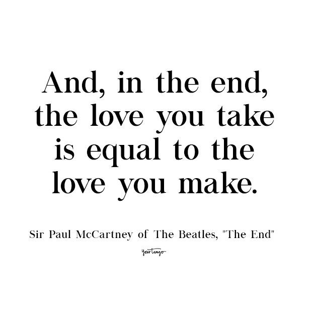 the beatles the end cute love quote