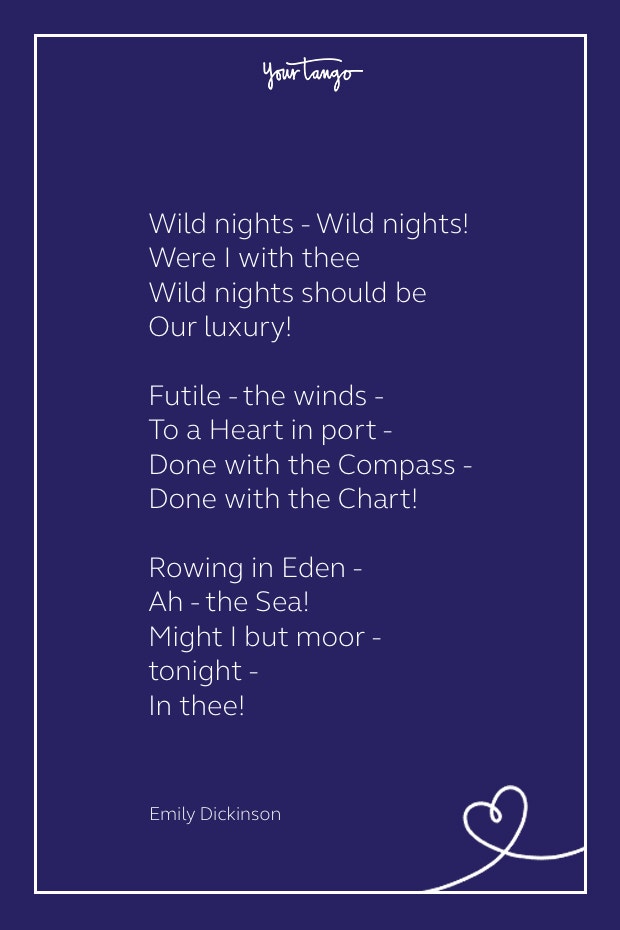 Sexy poem wild nights by emily dickinson