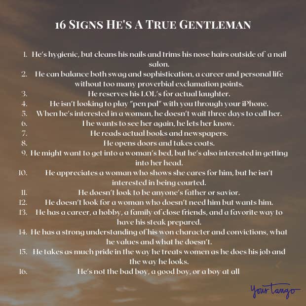 Signs he&#039;s a true gentleman