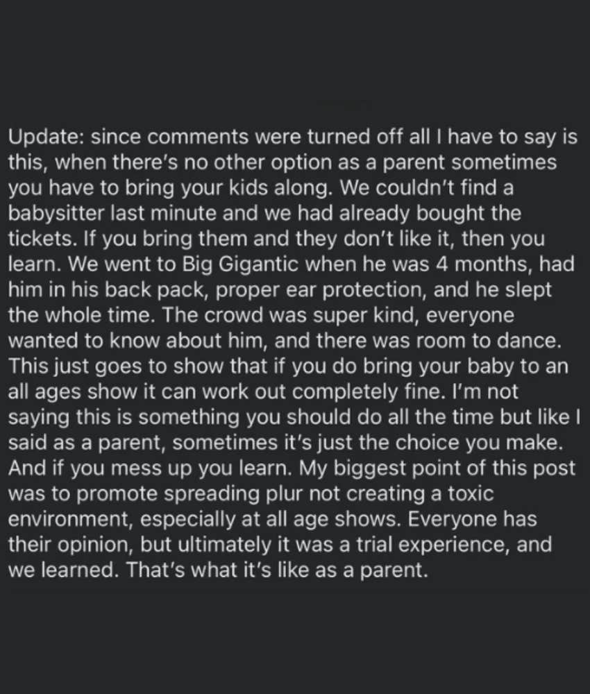 Mom Addresses The Rudeness She Experienced After Bringing Her Baby To A Rave