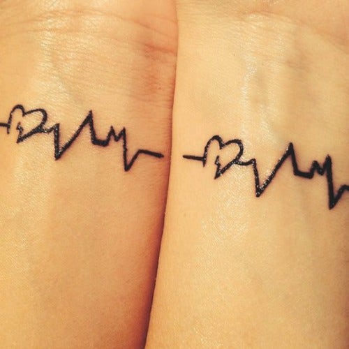 heartbeat mother daughter tattoos