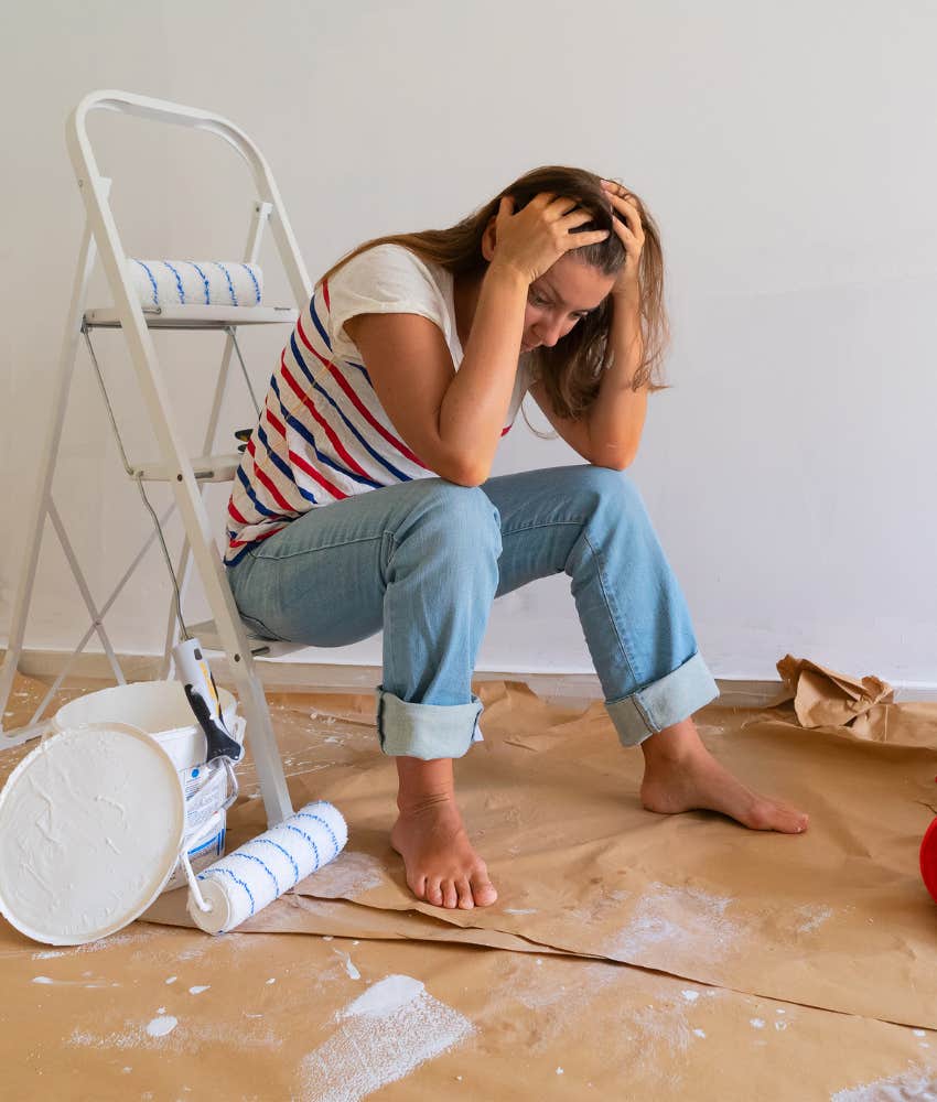 woman frustrated with home repairs