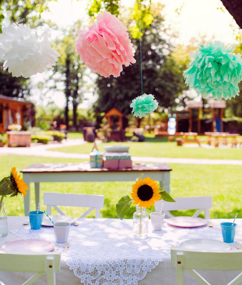 backyard wedding reception decor