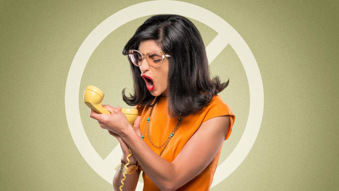 Occasions When You Should Never, Ever Compromise In Your Relationship Woman yells into phone because she will never, ever compromise on certain things in her relationship.