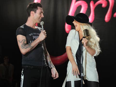 Adam Levine Defends Christina Aguilera's Weight Adam Levine & Christina Aguilera