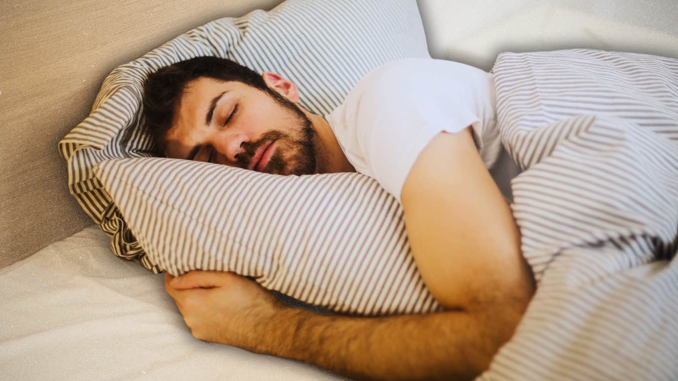 Man going to bed early to fix his sleep schedule 