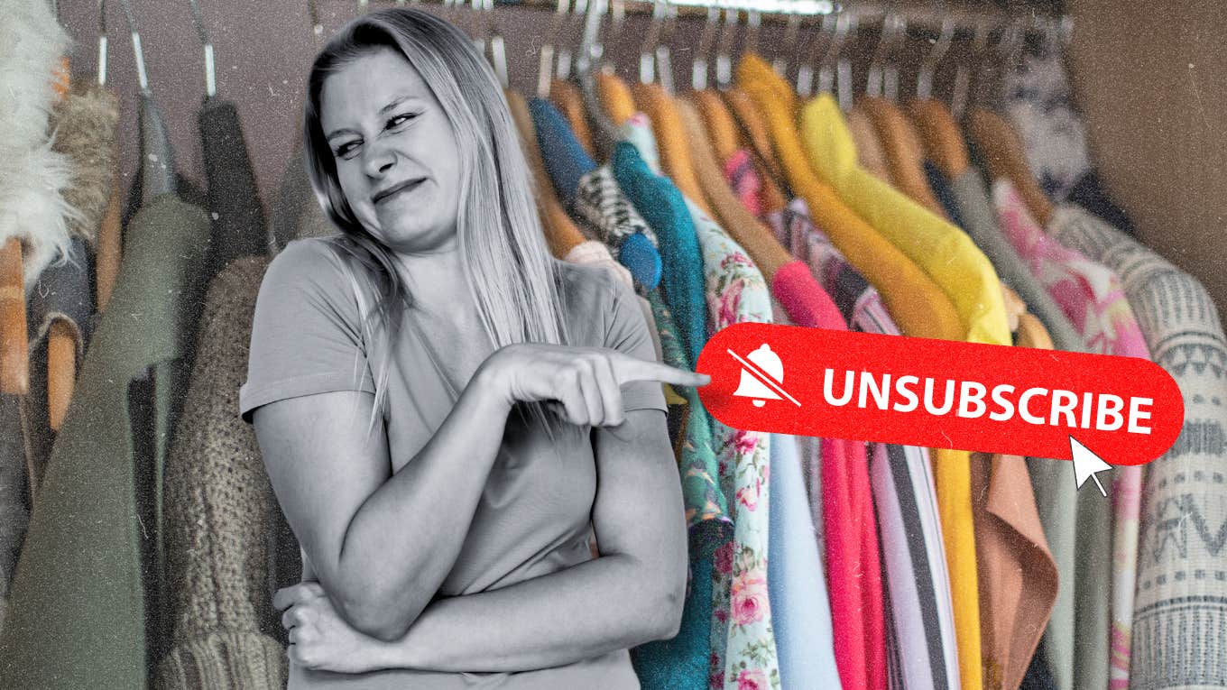 Woman unsubscribing from dresses 