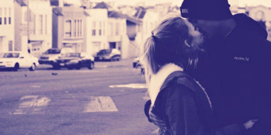 couple kissing outside couple kissing outside