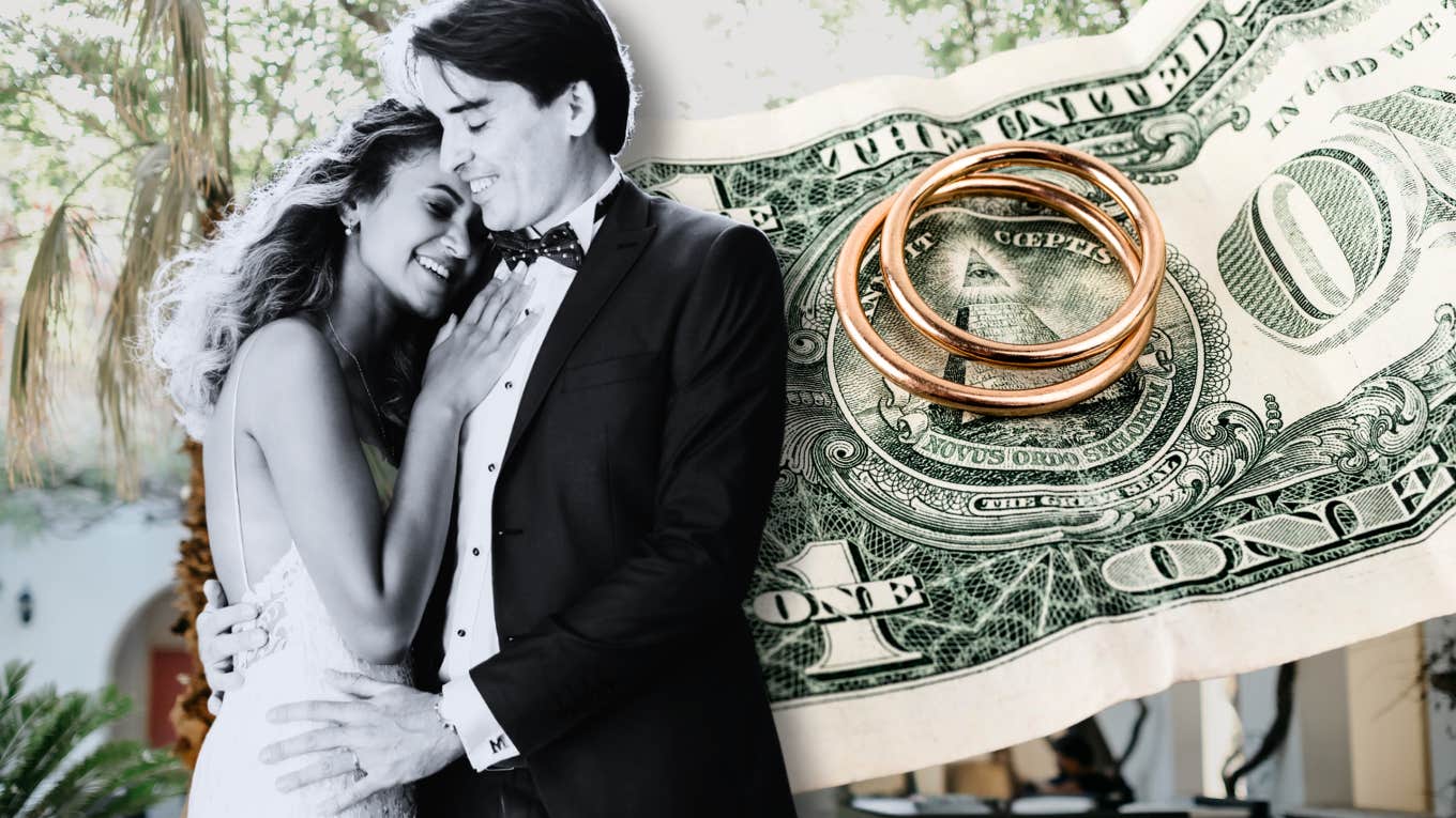 Bride and groom, expensive wedding does not equal good marriage 