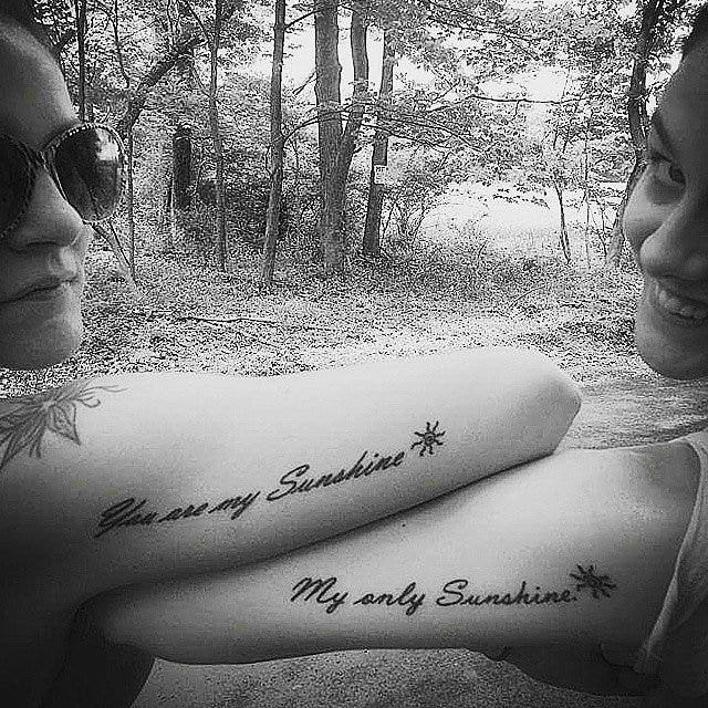 You are my sunshine matching best friends tattoo 