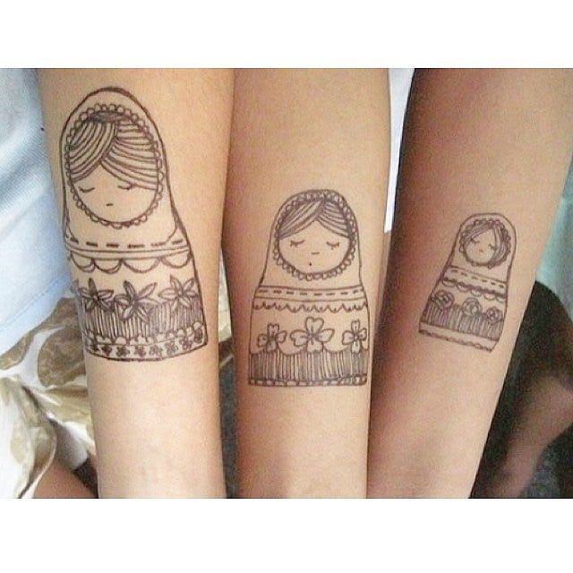 Russian dolls best friends matching tattoos 
