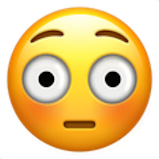 The emarrassed face emoji — for when things get a little rated R