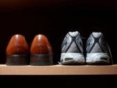 shoes on a shelf