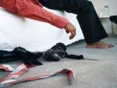 man leaves socks on floor