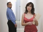 man ogling woman