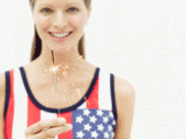 woman celebrating fourth of july