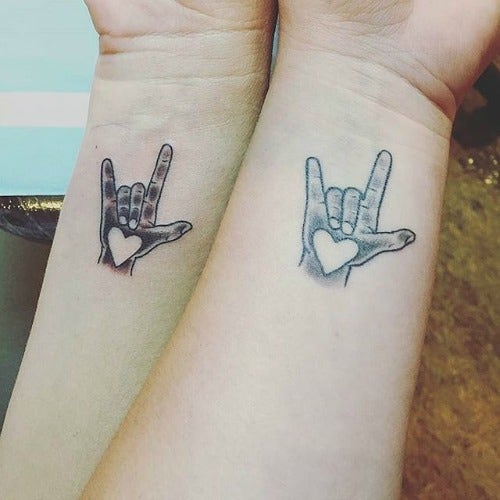 rock on love mother daughter tattoos