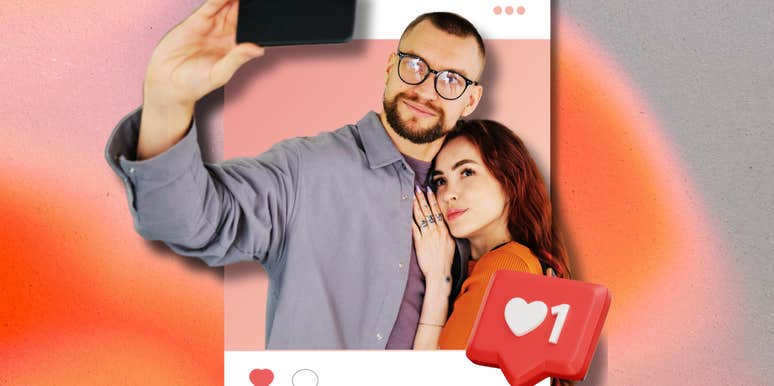Couple taking a selfie for social media 
