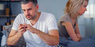 unhappy couple having relationship problems