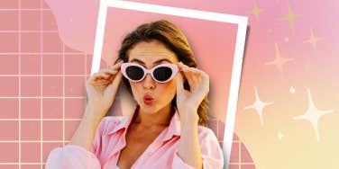 Woman in pink with sunnies 