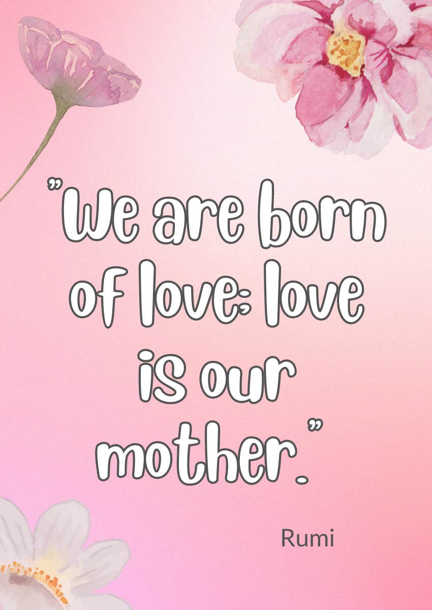 quote for mother's day card rumi 
