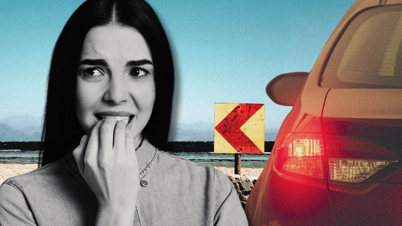 Woman making a left turn to the beach that nearly killed them