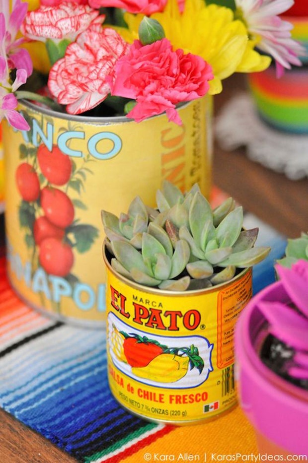 succulent can diy cinco de mayo decorations