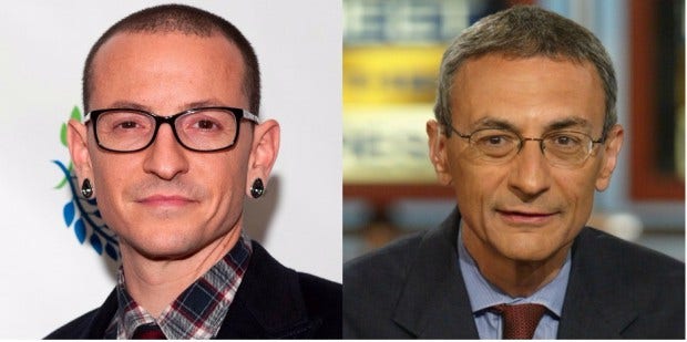 Chester Bennington and John Podesta