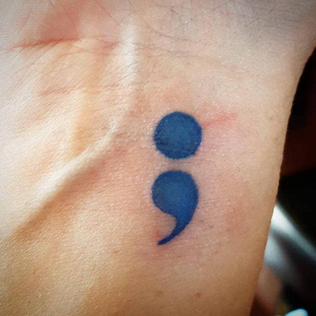 semicolon tattoos meaning