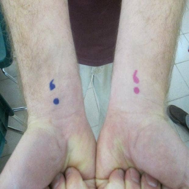 semicolon tattoos meaning