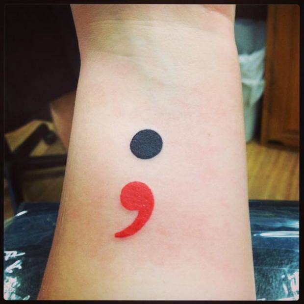 semicolon tattoos meaning