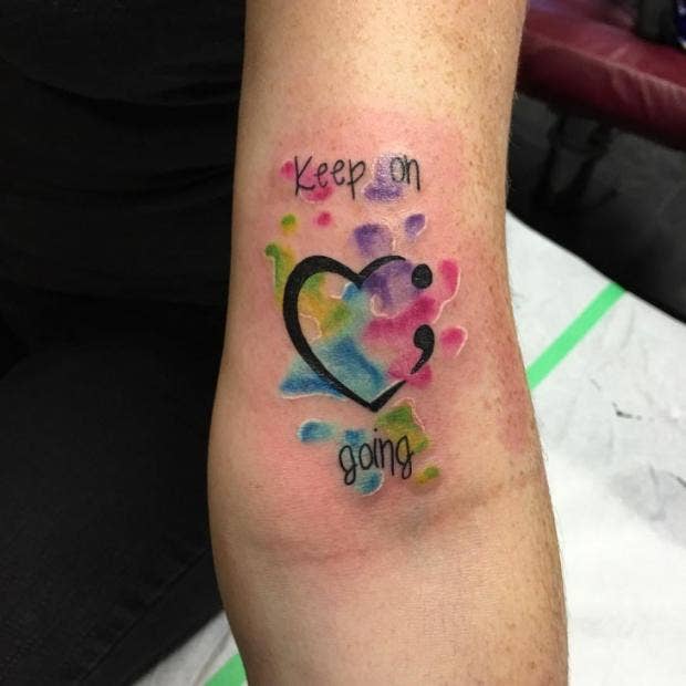 meaning behind semicolon tattoo colors and symbols