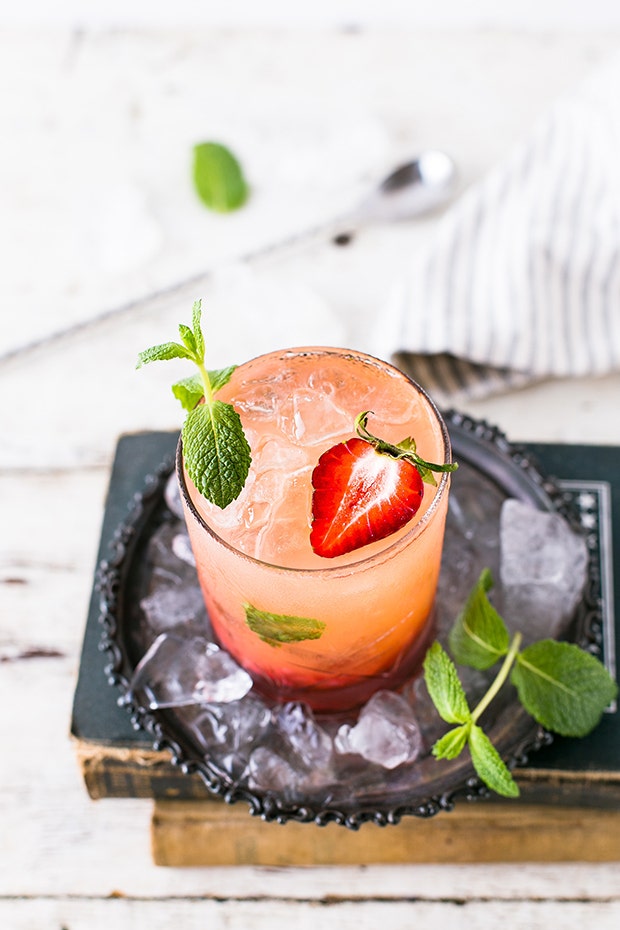 Strawberry Gin Smash BBQ Cocktail Drink Recipes