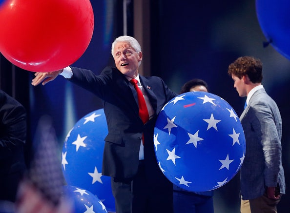 Bill Clinton with balloons