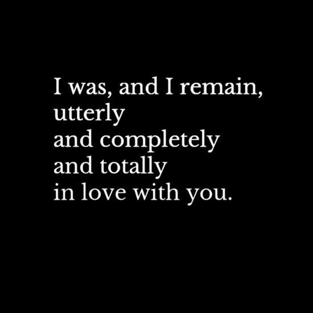 I was, and I remain, utterly and completely and totally in love with you.