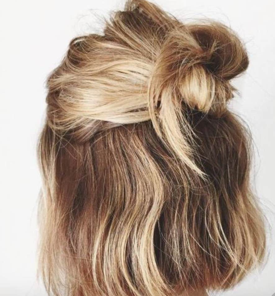 half up half down bun